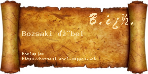 Bozsaki Ábel névjegykártya