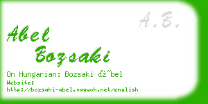 abel bozsaki business card
